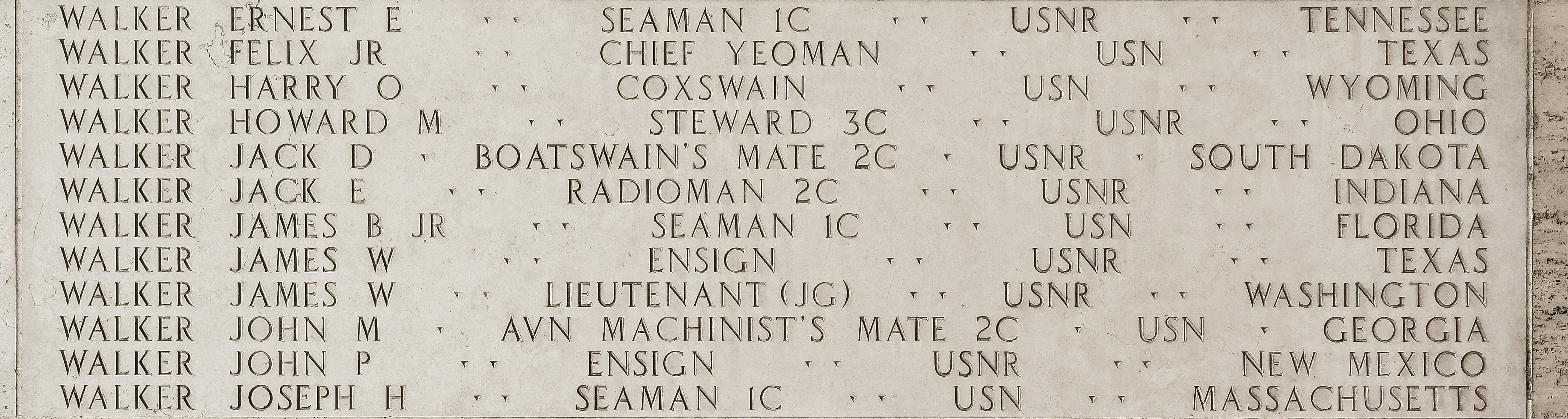 Ernest E. Walker, Seaman First Class